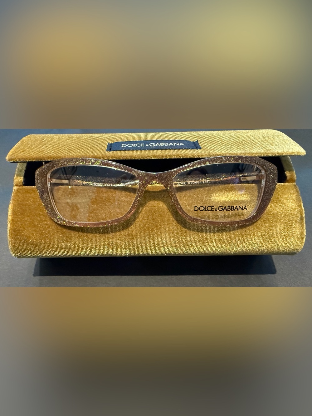 Dolce & Gabbana Sparkle Cat-Eye Glasses in Gold